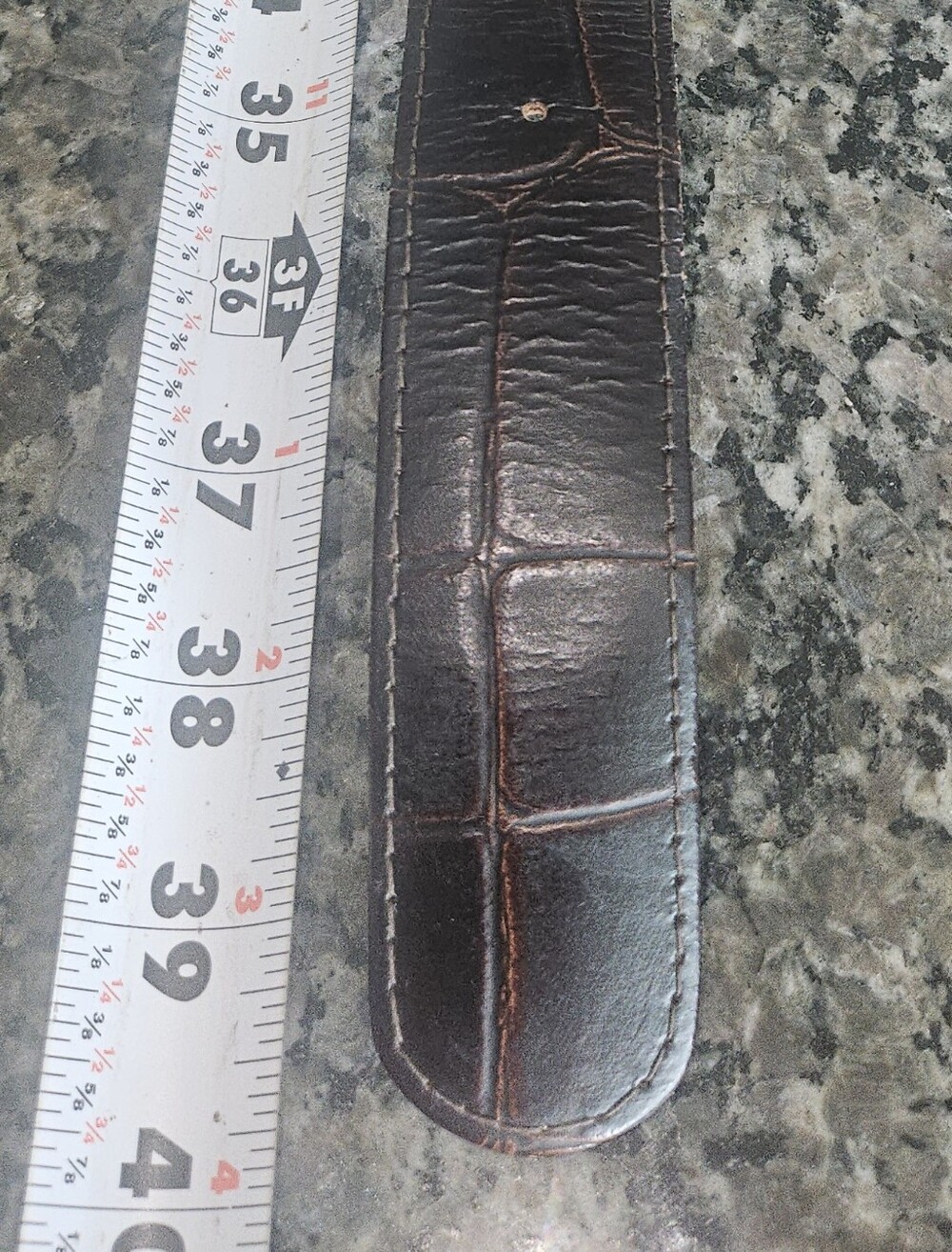 Vintage Omega Italian Croco Leather Brown Fashion Belt Large Style 4731 - Picture 7 of 7